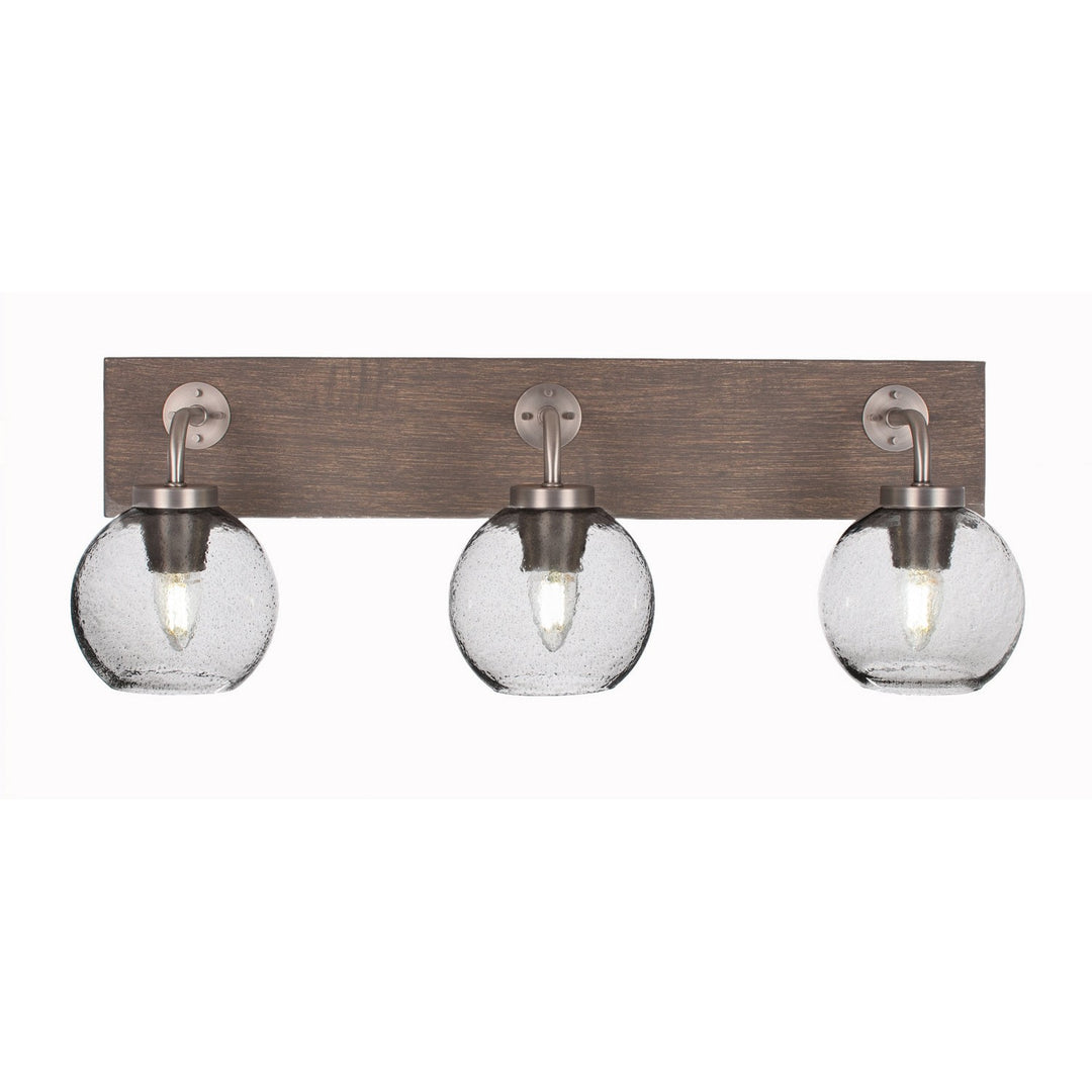 Toltec Oxbridge 1773-gpdw-4100 Bath Vanity Light 27 in. wide - Graphite & Painted Distressed Wood-look