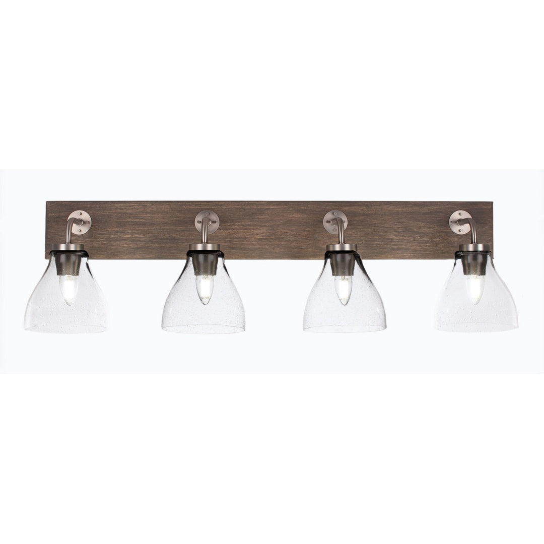 Toltec Oxbridge 1774-gpdw-4760 Bath Vanity Light 37 in. wide - Graphite & Painted Distressed Wood-look