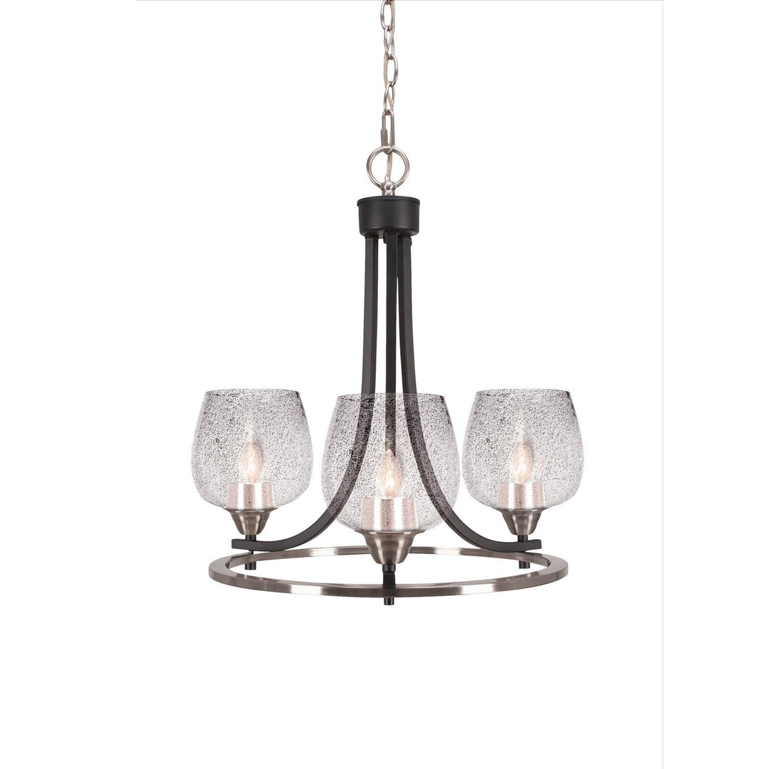 Toltec Paramount 3403-mbbn-4812 Chandelier Light - Matte Black & Brushed Nickel