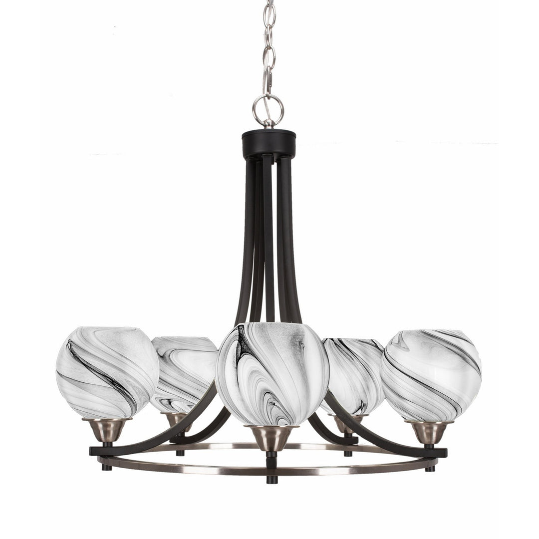 Toltec Paramount 3405-mbbn-4109 Chandelier Light - Matte Black & Brushed Nickel