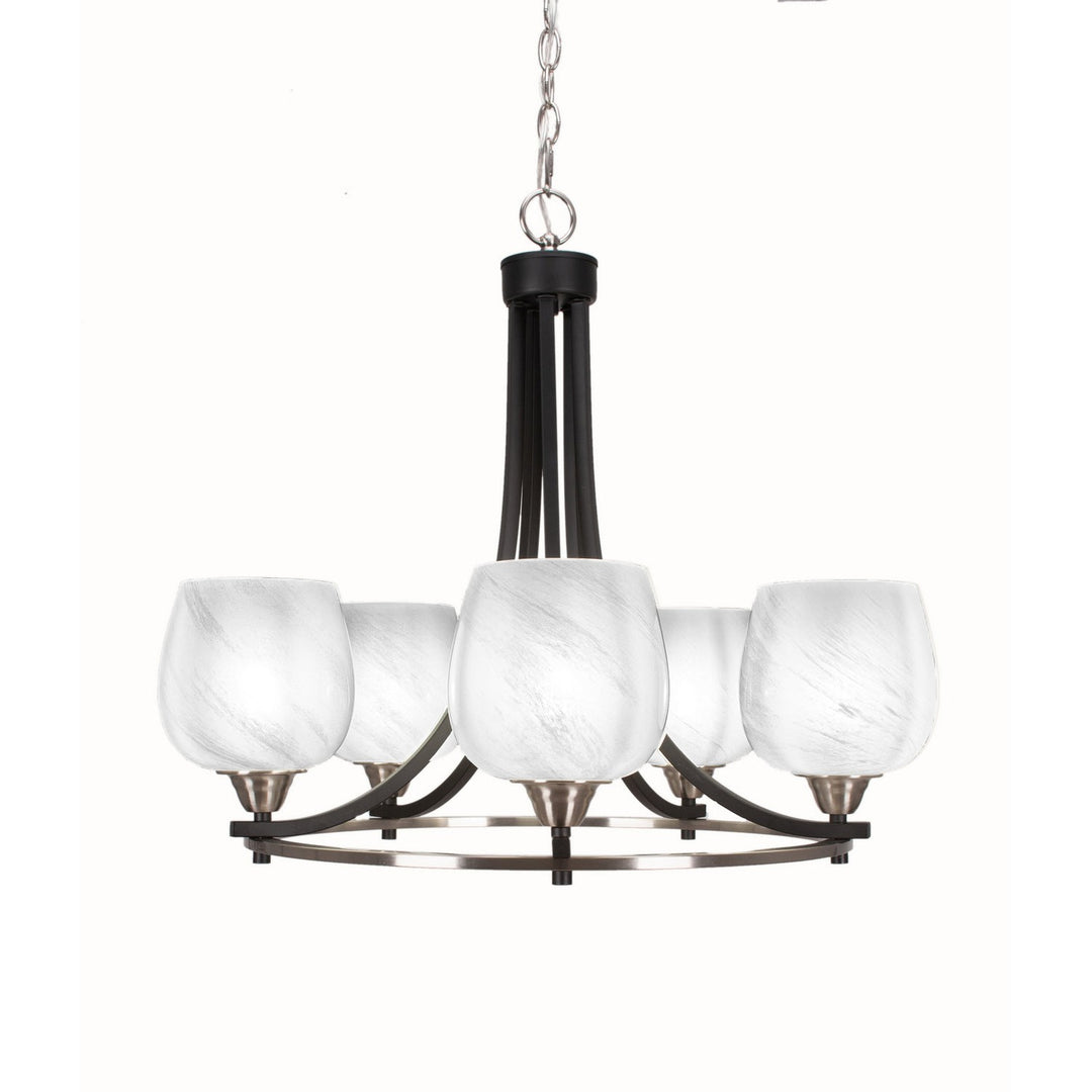 Toltec Paramount 3405-mbbn-4811 Chandelier Light - Matte Black & Brushed Nickel