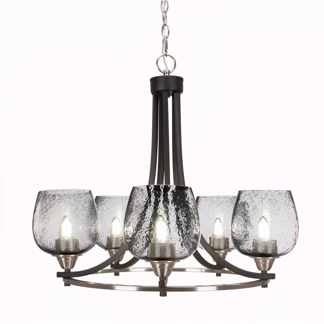 Toltec Paramount 3405-mbbn-4812 Chandelier Light - Matte Black & Brushed Nickel