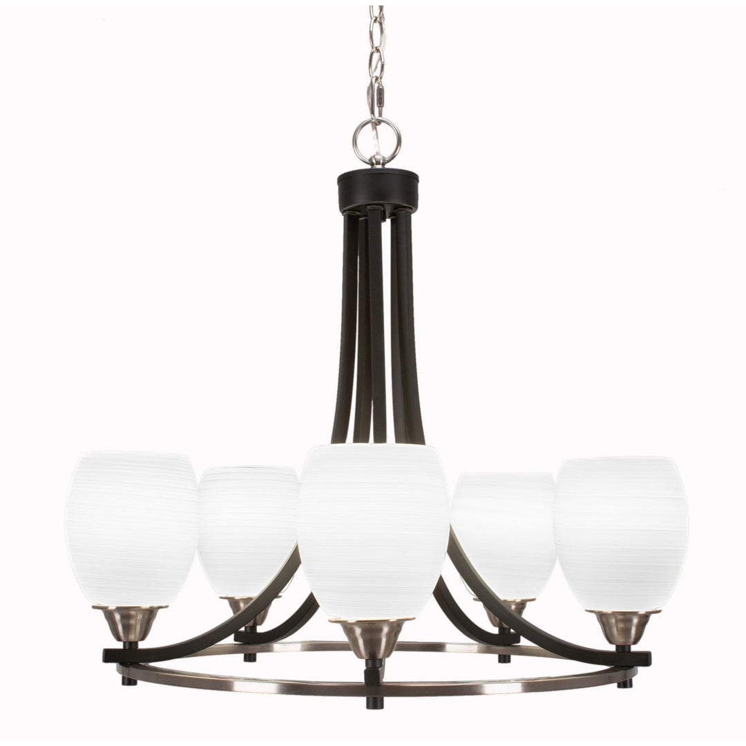 Toltec Paramount 3405-mbbn-615 Chandelier Light - Matte Black & Brushed Nickel