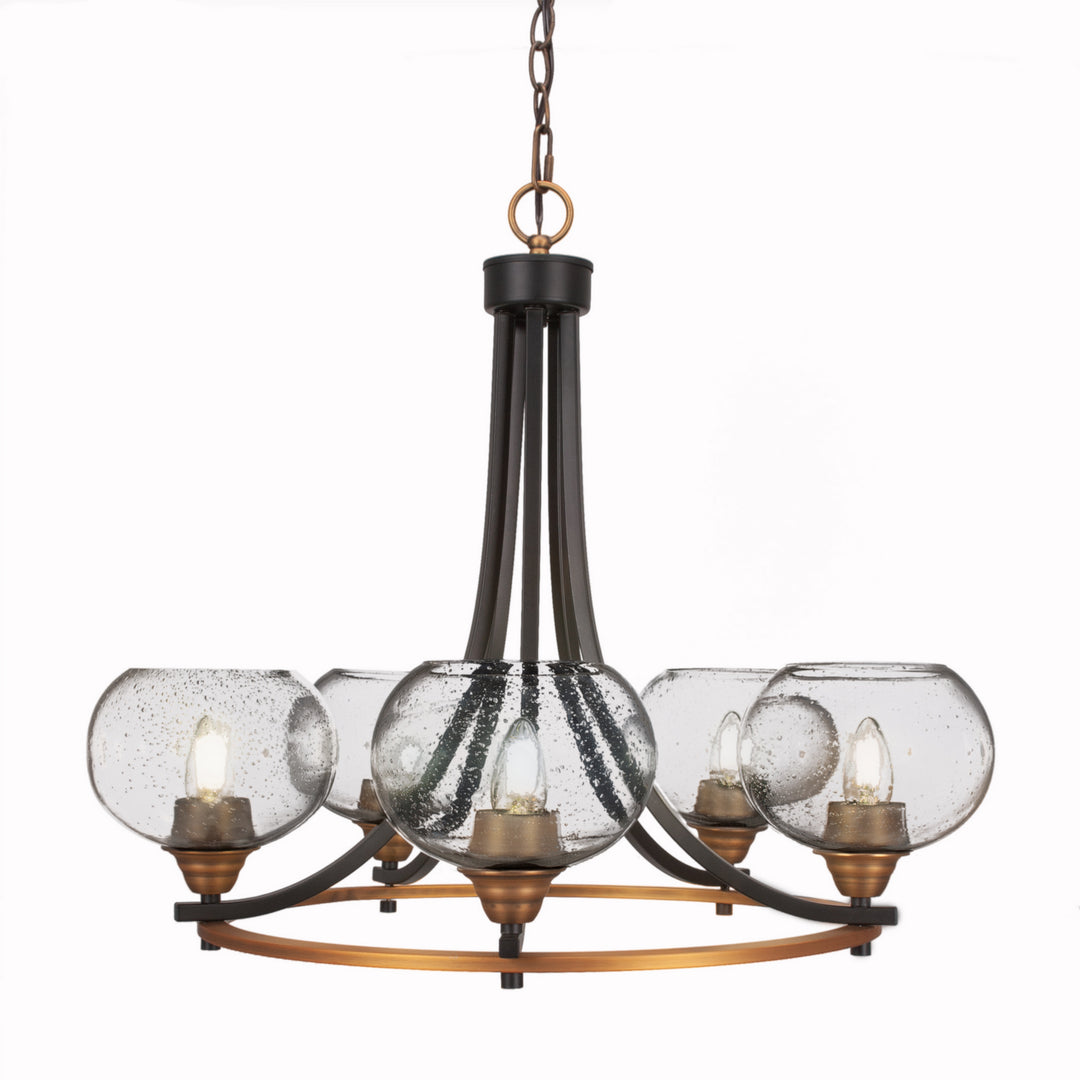 Toltec Paramount 3405-mbbr-202 Chandelier Light - Matte Black & Brass