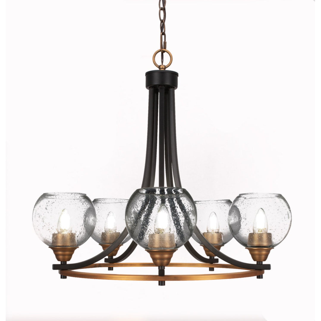 Toltec Paramount 3405-mbbr-4100 Chandelier Light - Matte Black & Brass