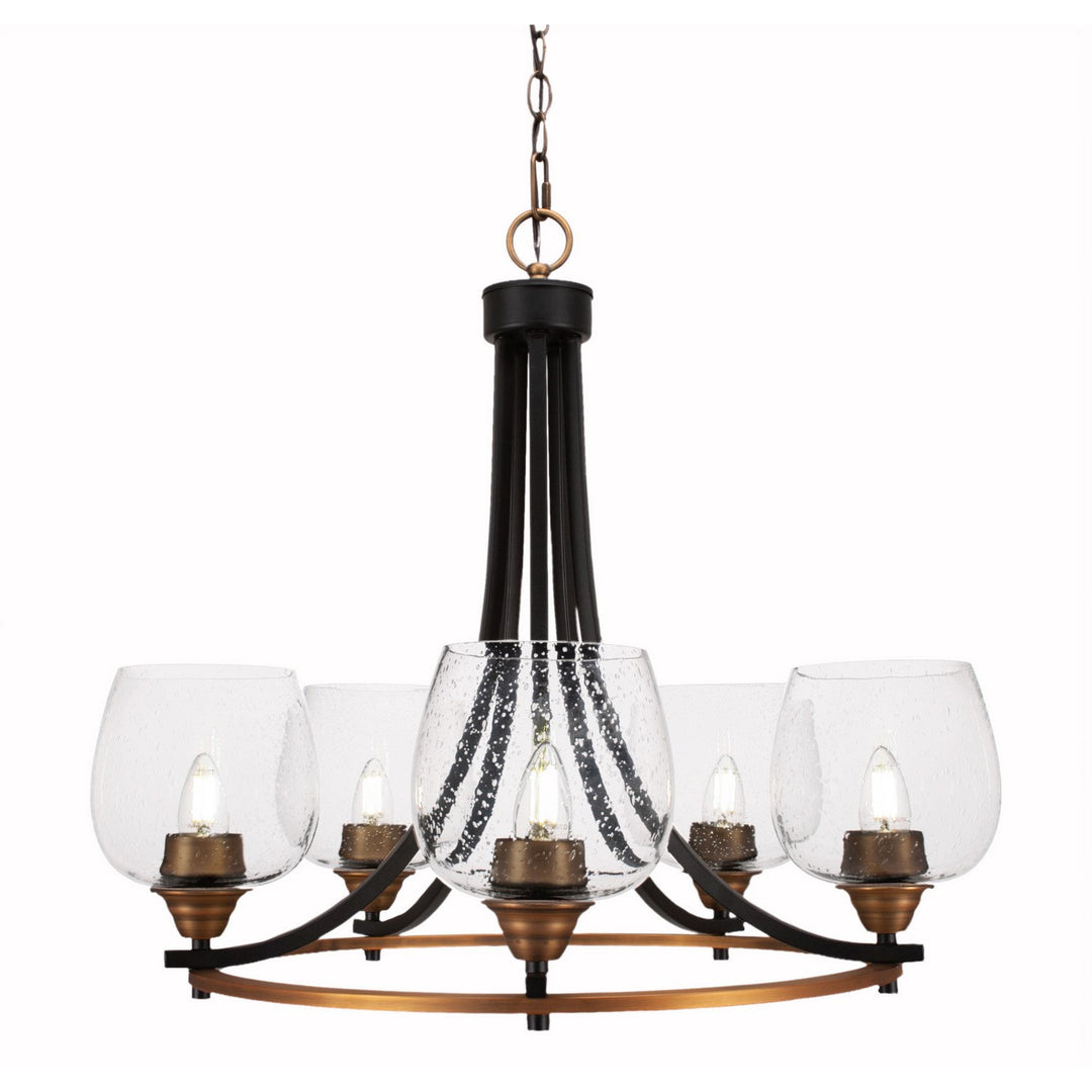 Toltec Paramount 3405-mbbr-4810 Chandelier Light - Matte Black & Brass