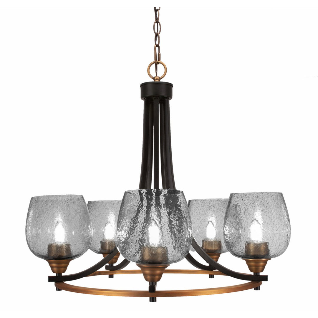 Toltec Paramount 3405-mbbr-4812 Chandelier Light - Matte Black & Brass