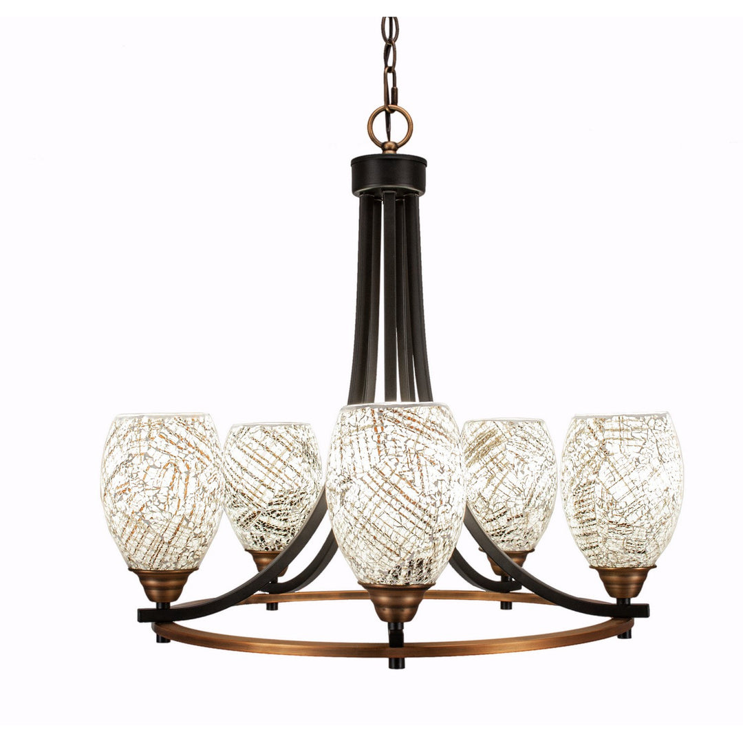 Toltec Paramount 3405-mbbr-5054 Chandelier Light - Matte Black & Brass