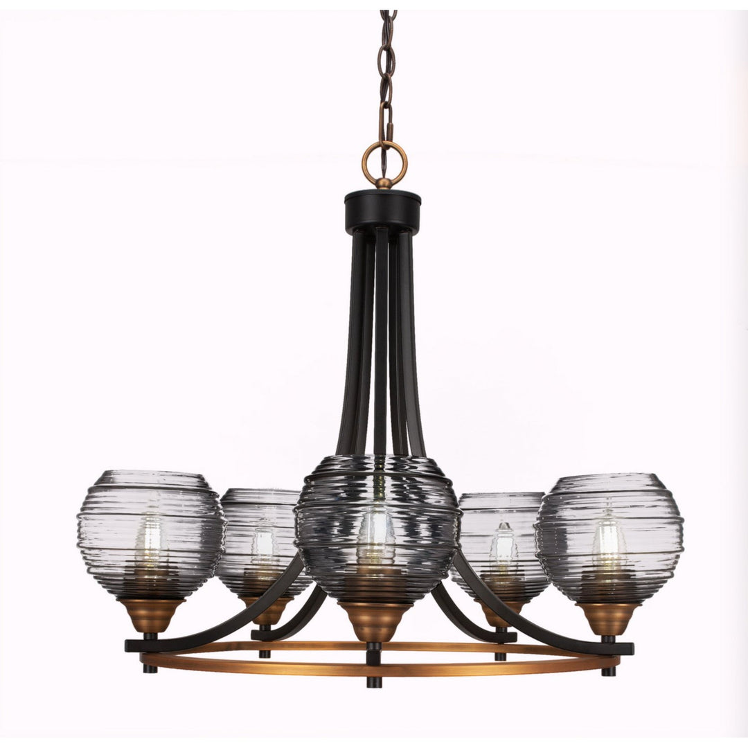 Toltec Paramount 3405-mbbr-5110 Chandelier Light - Matte Black & Brass