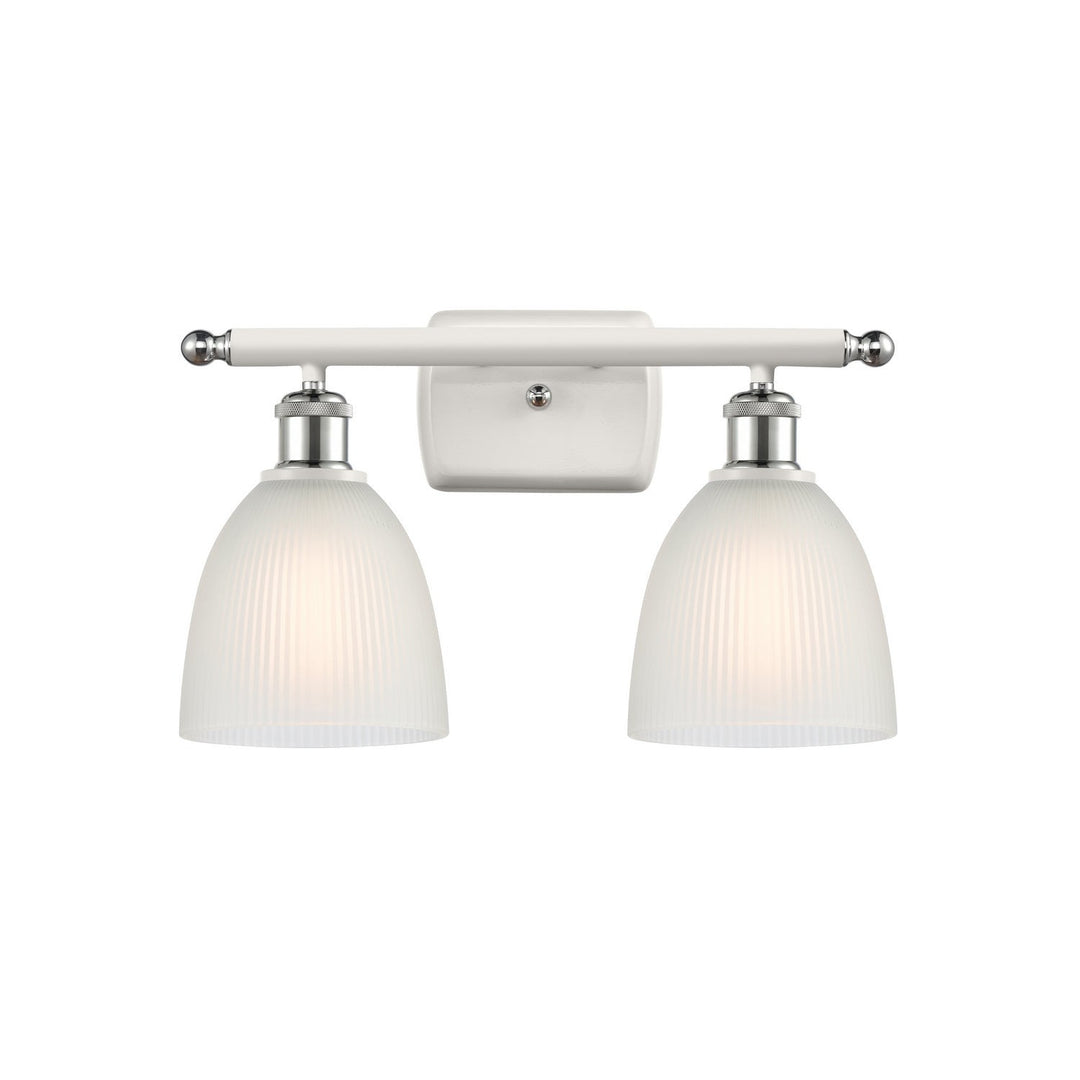 Innovations Ballston 516-2W-WPC-G381-LED Bath Vanity Light 16 in. wide - White and Polished Chrome
