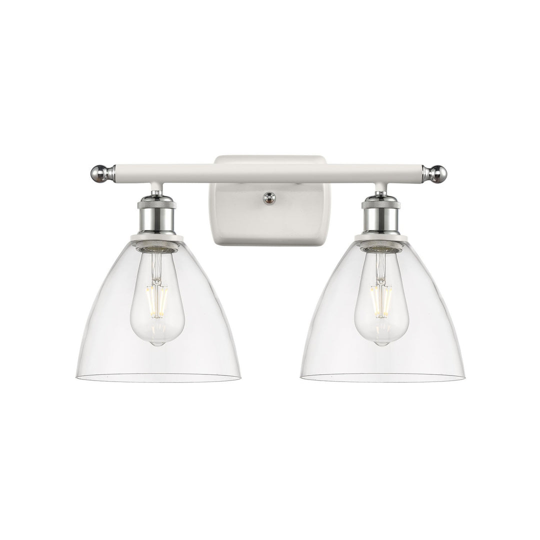 Innovations Ballston 516-2W-WPC-GBD-752-LED Bath Vanity Light 18 in. wide - White and Polished Chrome