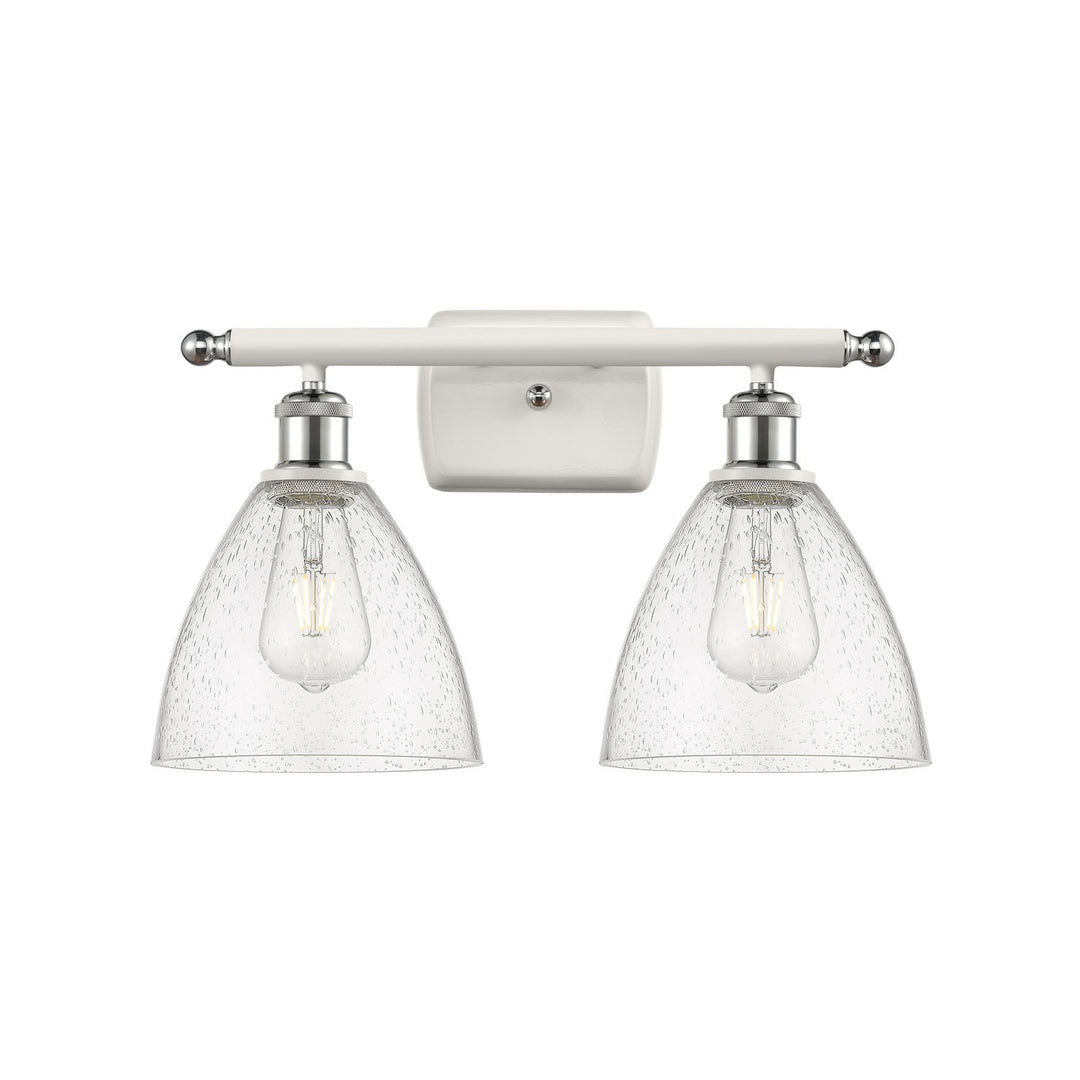 Innovations Ballston 516-2W-WPC-GBD-754 Bath Vanity Light 18 in. wide - White and Polished Chrome