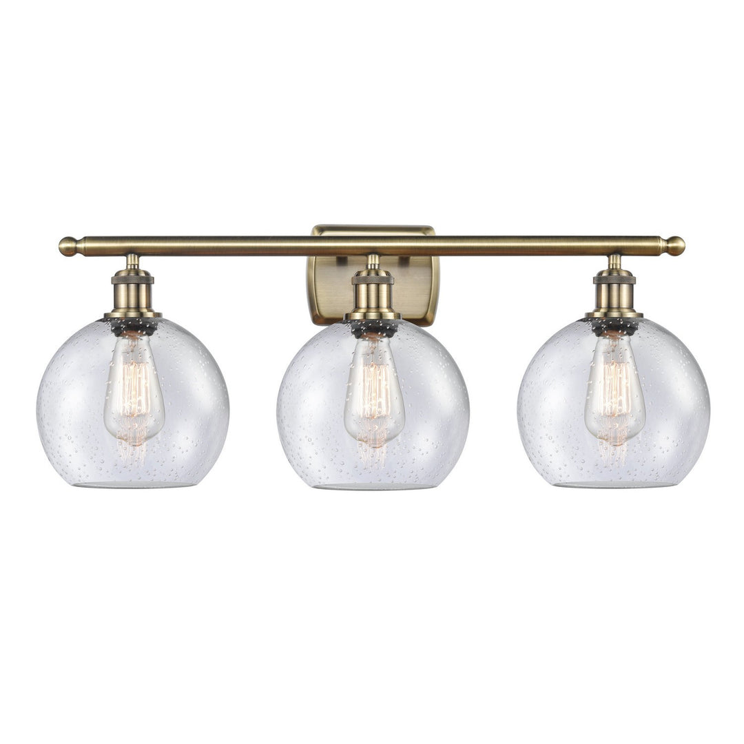 Innovations Ballston 516-3W-AB-G124-8-LED Bath Vanity Light 26 in. wide - Antique Brass