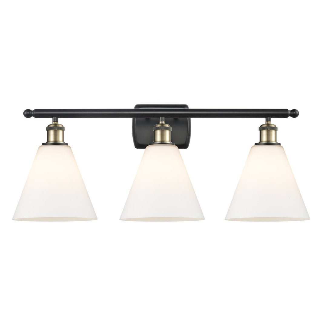 Innovations Ballston 516-3W-BAB-GBC-81-LED Bath Vanity Light 28 in. wide - Black Antique Brass