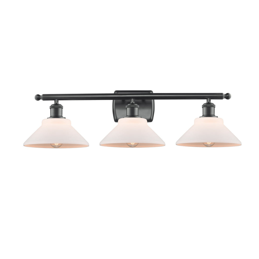 Innovations Ballston 516-3W-BK-G131-LED Bath Vanity Light 26 in. wide - Matte Black