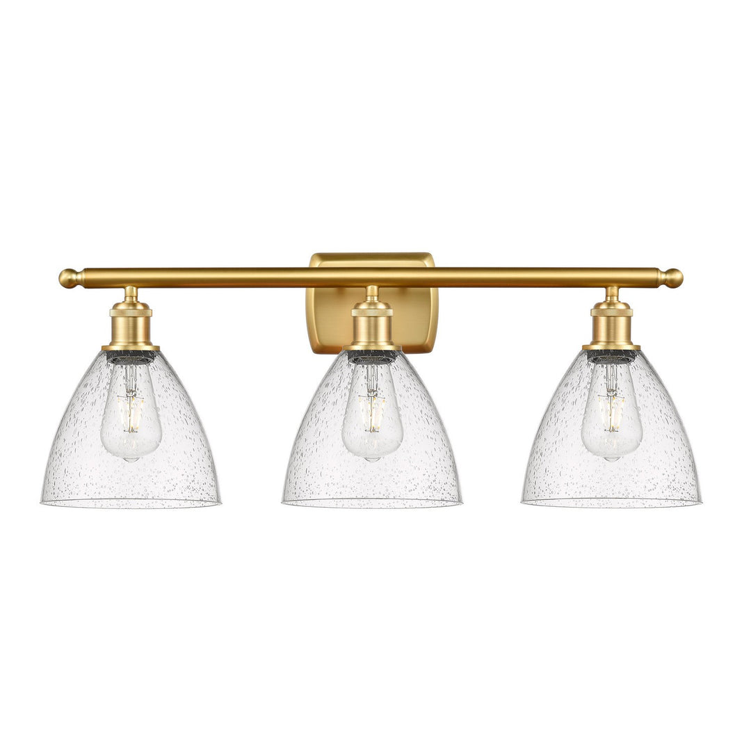 Innovations Ballston 516-3W-SG-GBD-754-LED Bath Vanity Light 28 in. wide - Satin Gold