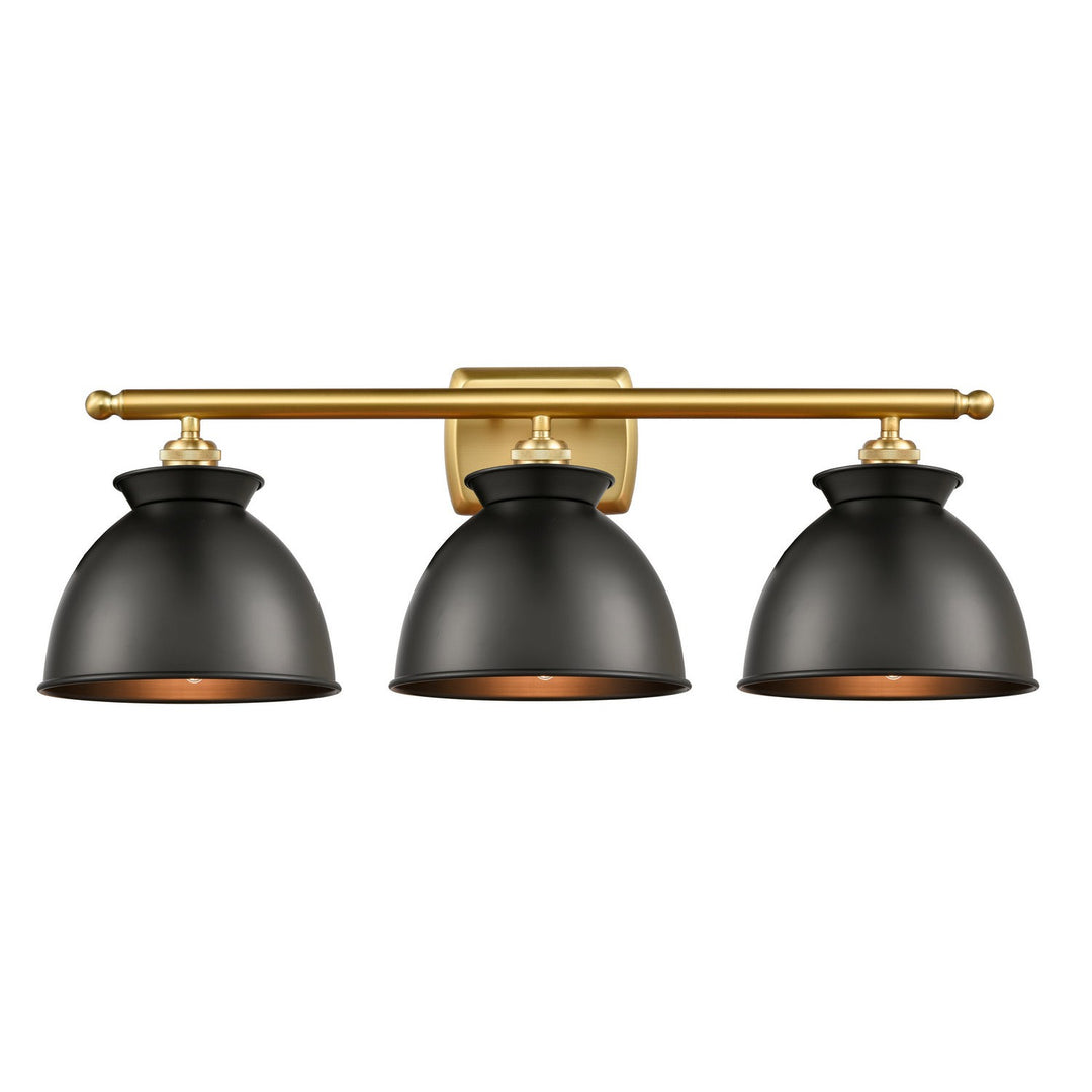 Innovations Ballston 516-3W-SG-M14-BK-LED Bath Vanity Light 28 in. wide - Satin Gold