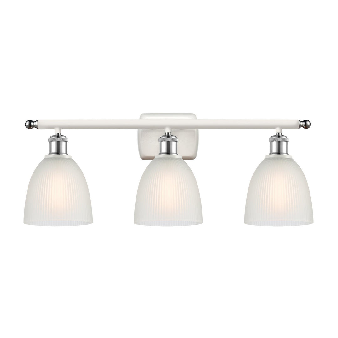 Innovations Ballston 516-3W-WPC-G381 Bath Vanity Light 26 in. wide - White and Polished Chrome