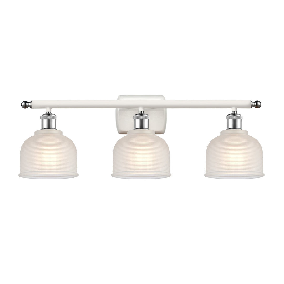 Innovations Ballston 516-3W-WPC-G411-LED Bath Vanity Light 26 in. wide - White and Polished Chrome