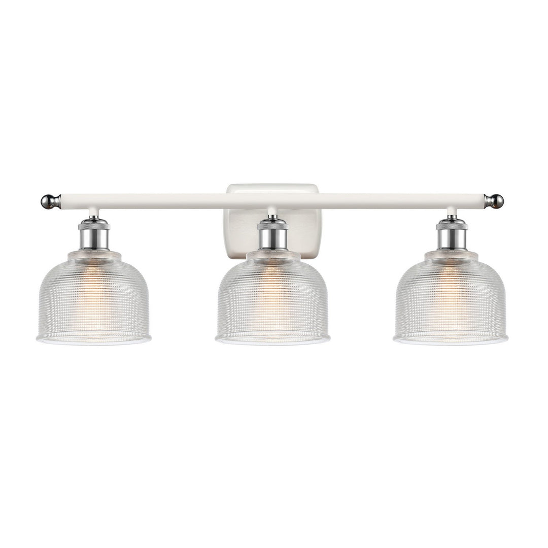 Innovations Ballston 516-3W-WPC-G412 Bath Vanity Light 26 in. wide - White and Polished Chrome