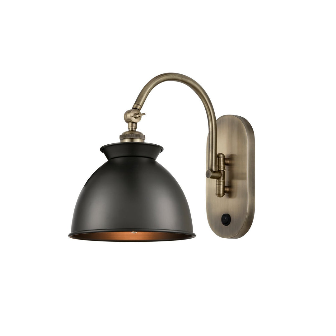 Innovations Ballston 518-1W-AB-M14-BK-LED Wall Sconce Light - Antique Brass