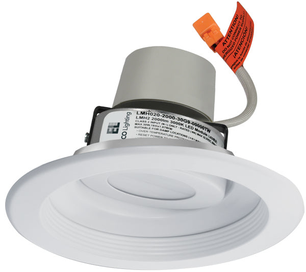 Elco Lighting E616R08SDW  Adjustable Baffle Trim With Led Module & Driver Recessed Light White