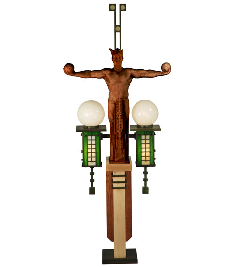 Meyda Tiffany Lighting 126792 Mercury Four Light Pier Mount Outdoor Multicolored