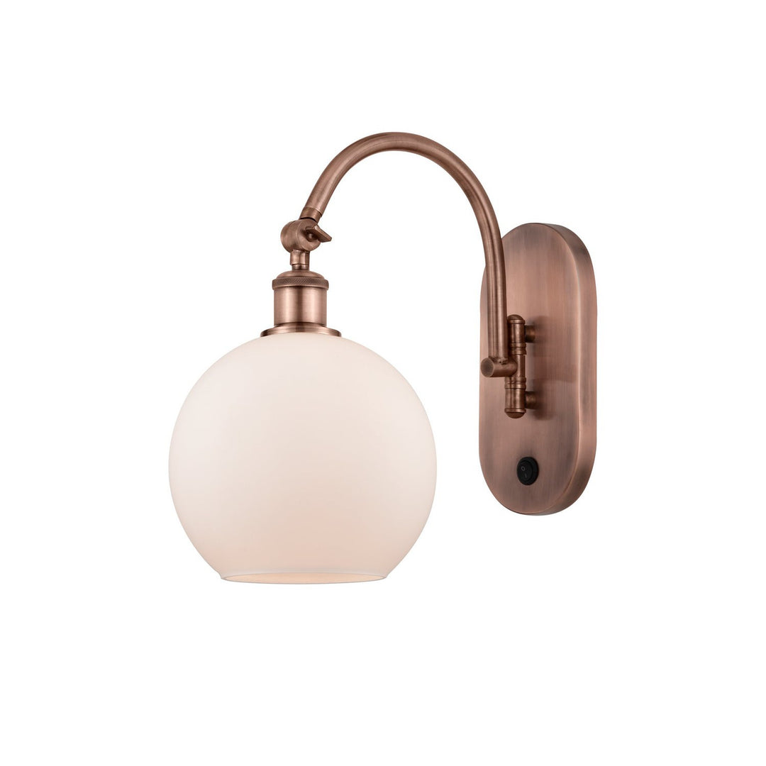 Innovations Ballston 518-1W-AC-G121-8 Wall Sconce Light - Antique Copper