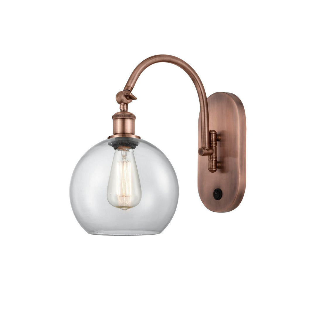 Innovations Ballston 518-1W-AC-G122-8 Wall Sconce Light - Antique Copper