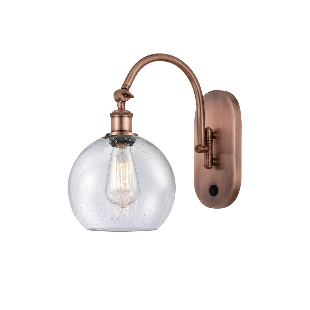 Innovations Ballston 518-1W-AC-G124-8 Wall Sconce Light - Antique Copper