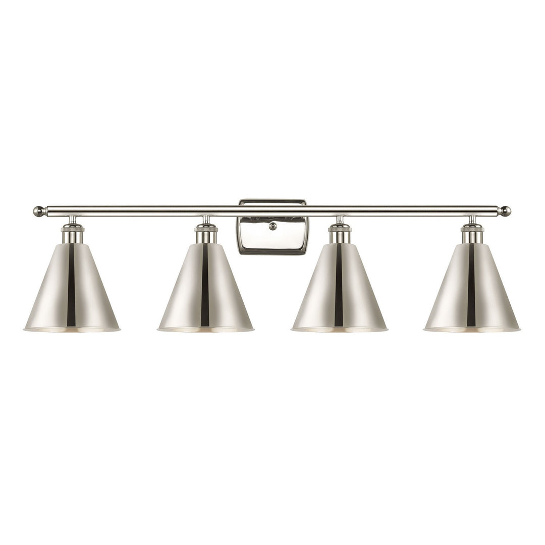 Innovations Ballston 516-4W-PN-MBC-8-PN-LED Bath Vanity Light 38 in. wide - Polished Nickel