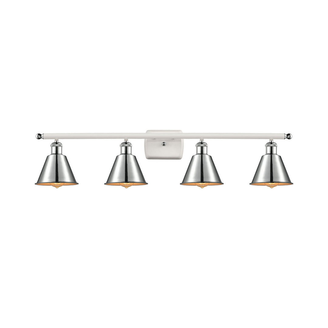 Innovations Ballston 516-4W-WPC-M8-PC-LED Bath Vanity Light 36 in. wide - White and Polished Chrome
