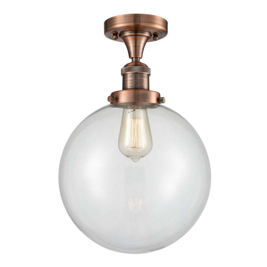 Innovations Franklin Restoration 517-1CH-AC-G202-10-LED Ceiling Light - Antique Copper