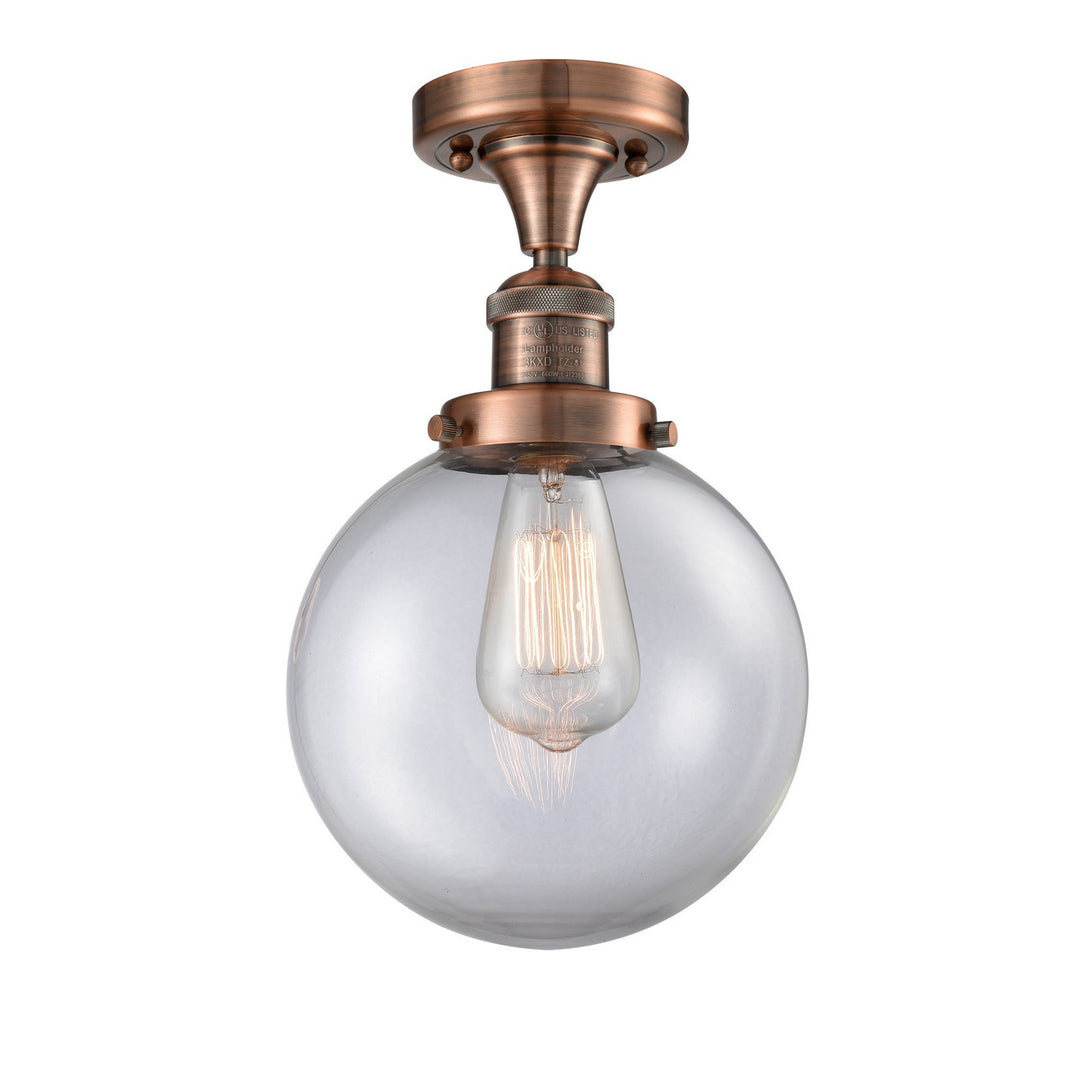 Innovations Franklin Restoration 517-1CH-AC-G202-8-LED Ceiling Light - Antique Copper