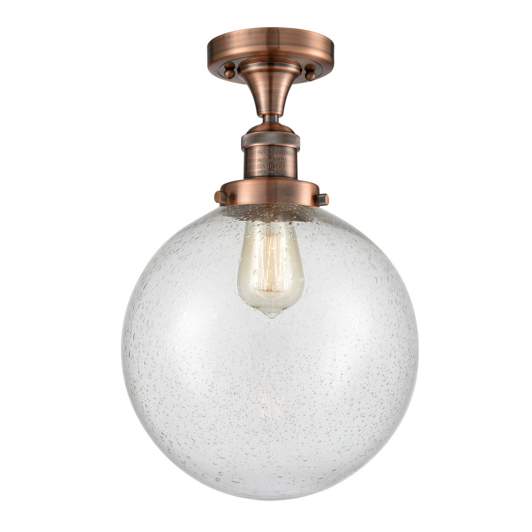 Innovations Franklin Restoration 517-1CH-AC-G204-10-LED Ceiling Light - Antique Copper