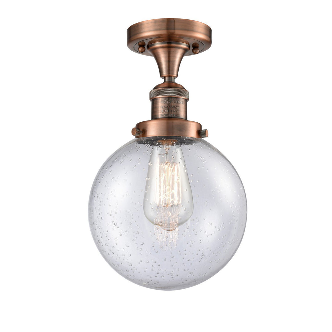 Innovations Franklin Restoration 517-1CH-AC-G204-8-LED Ceiling Light - Antique Copper