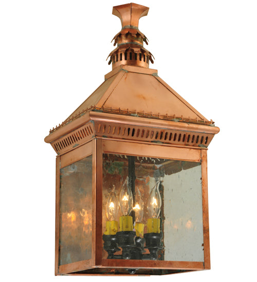 Meyda Tiffany Lighting 126932 Locke Four Light Wall Sconce Outdoor Copper/Antique/Verde