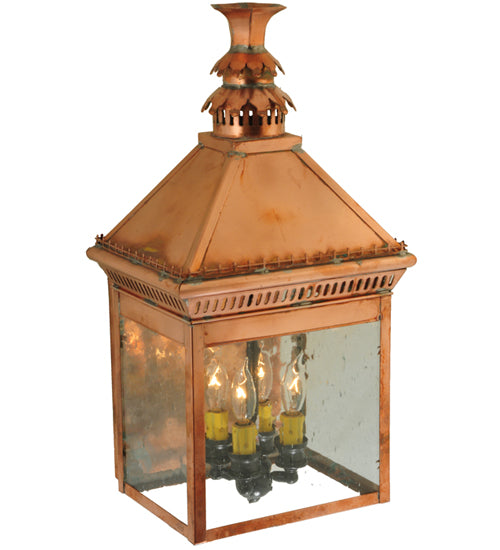 Meyda Tiffany Lighting 126932 Locke Four Light Wall Sconce Outdoor Copper/Antique/Verde