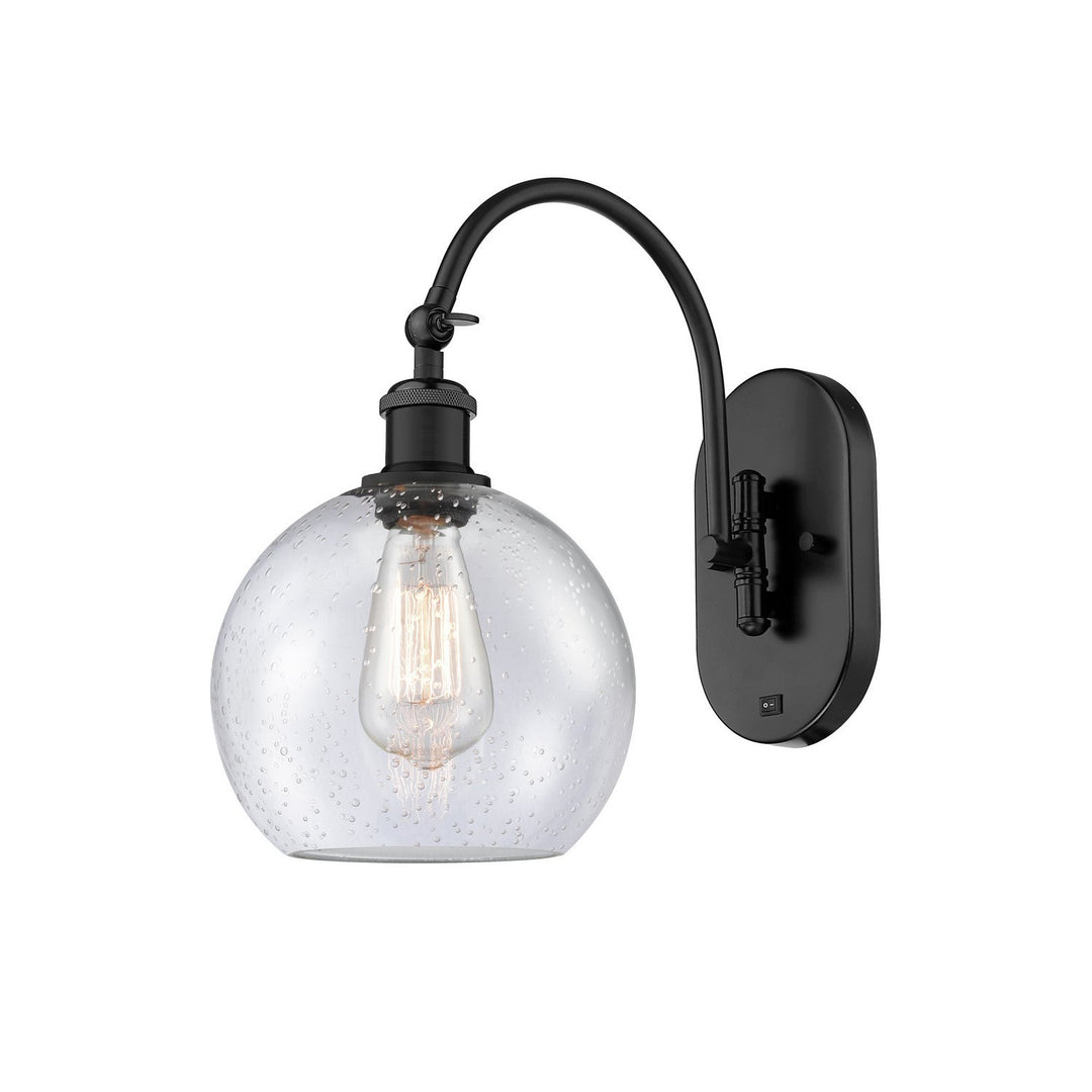 Innovations Ballston 518-1W-BK-G124-8 Wall Sconce Light - Matte Black