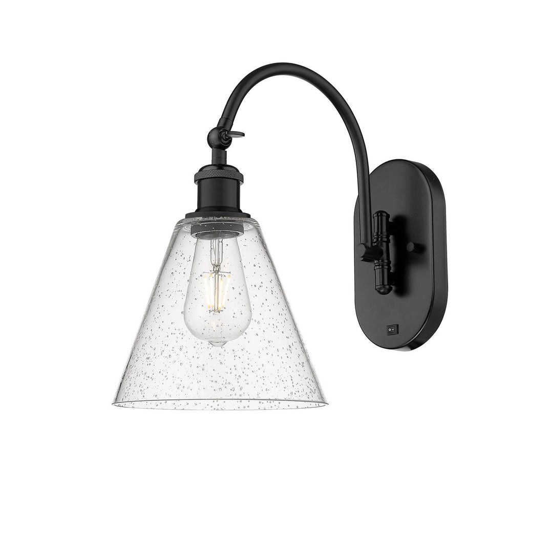Innovations Ballston 518-1W-BK-GBC-84 Wall Sconce Light - Matte Black