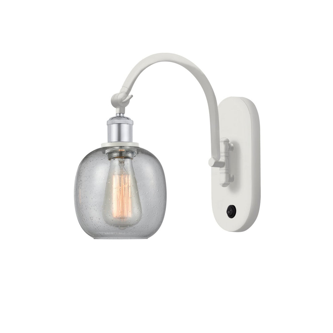 Innovations Ballston 518-1W-WPC-G104-LED Wall Sconce Light - White and Polished Chrome