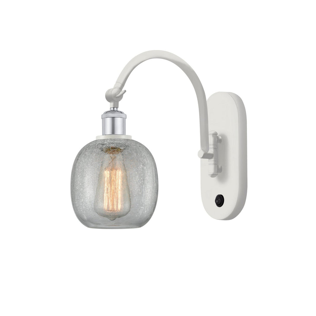 Innovations Ballston 518-1W-WPC-G105 Wall Sconce Light - White and Polished Chrome