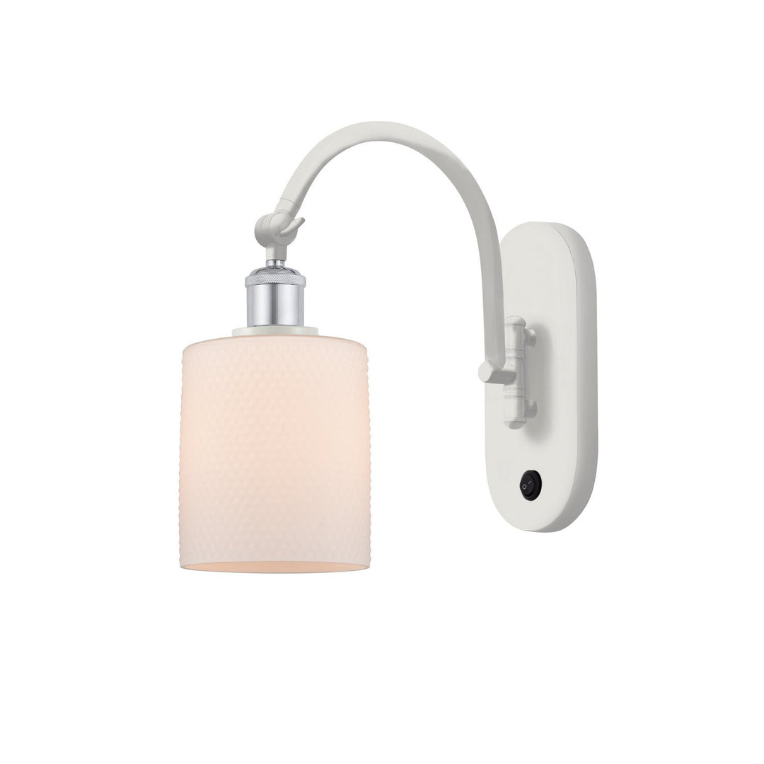 Innovations Ballston 518-1W-WPC-G111-LED Wall Sconce Light - White and Polished Chrome