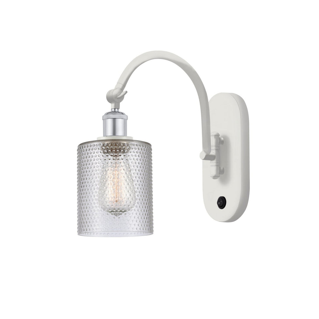 Innovations Ballston 518-1W-WPC-G112 Wall Sconce Light - White and Polished Chrome