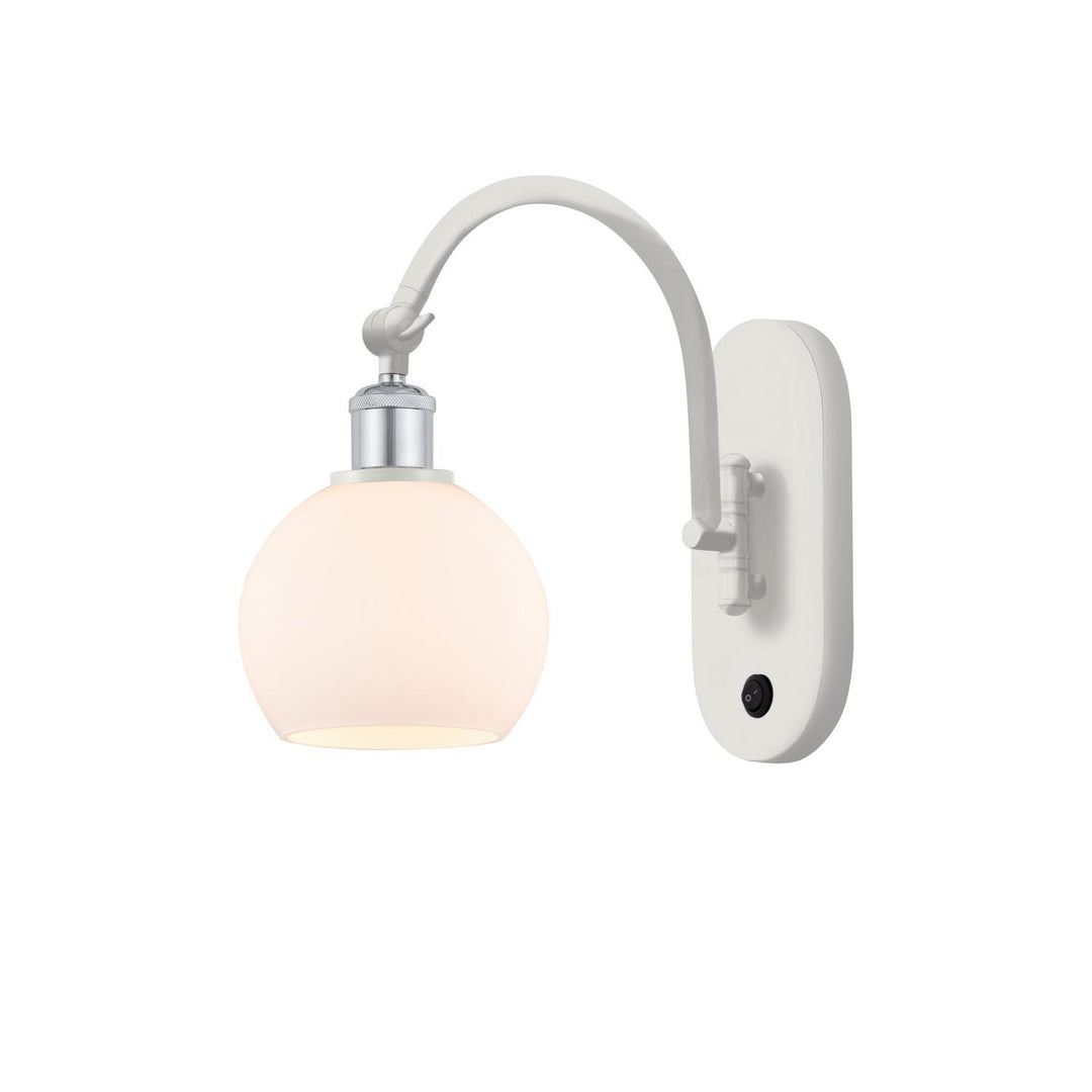 Innovations Ballston 518-1W-WPC-G121-6 Wall Sconce Light - White and Polished Chrome