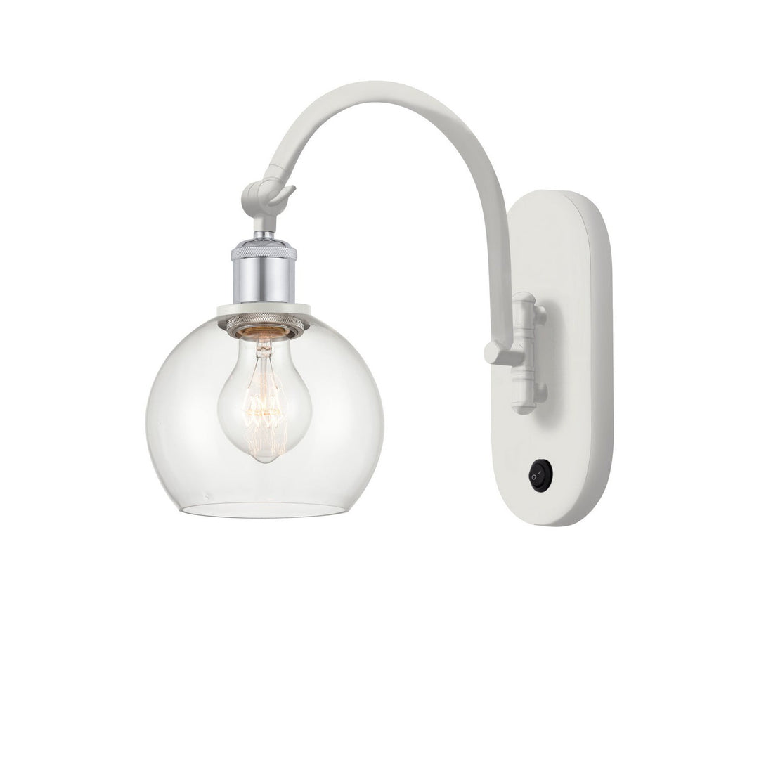 Innovations Ballston 518-1W-WPC-G122-6-LED Wall Sconce Light - White and Polished Chrome