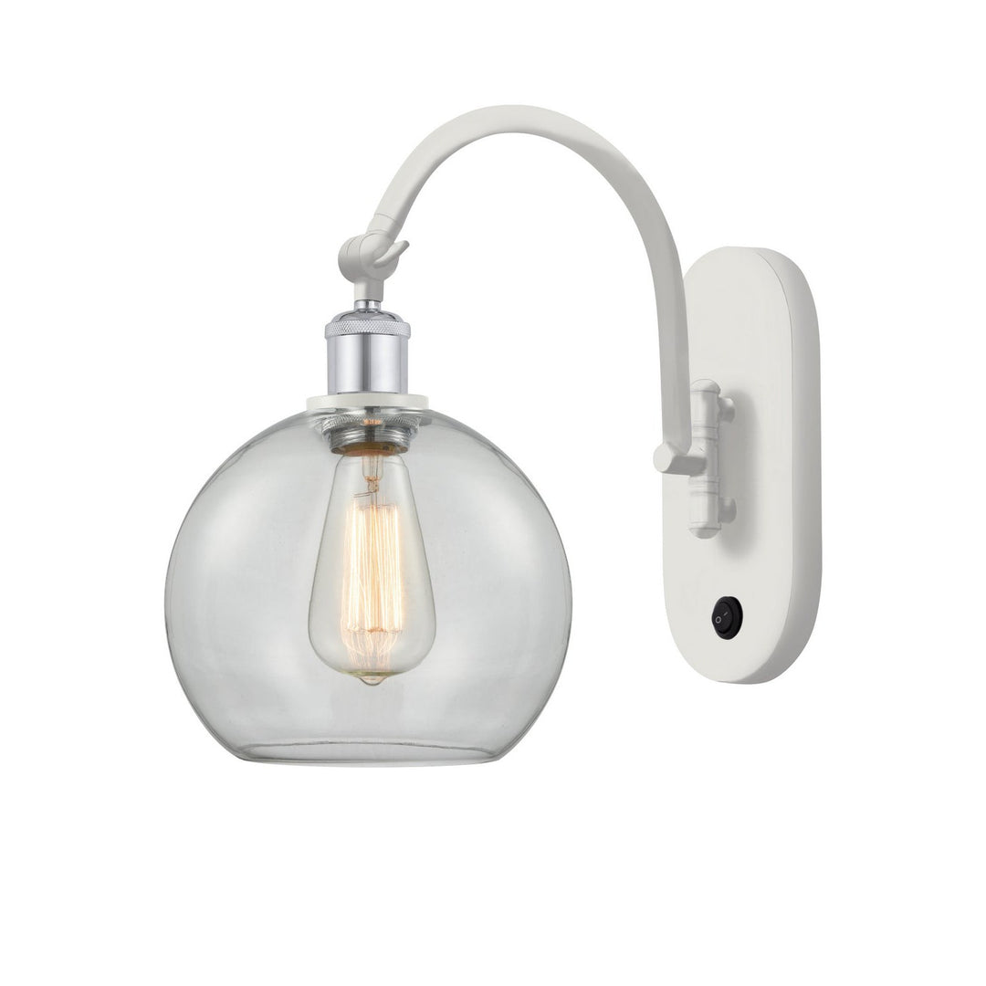 Innovations Ballston 518-1W-WPC-G122-8-LED Wall Sconce Light - White and Polished Chrome