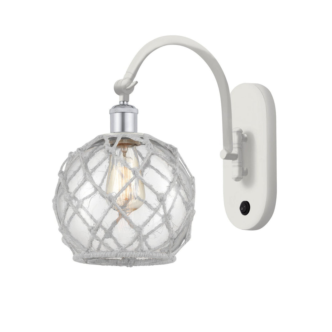 Innovations Ballston 518-1W-WPC-G122-8RW-LED Wall Sconce Light - White and Polished Chrome