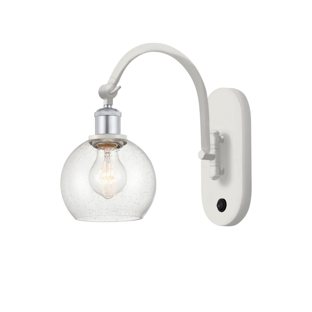 Innovations Ballston 518-1W-WPC-G124-6-LED Wall Sconce Light - White and Polished Chrome