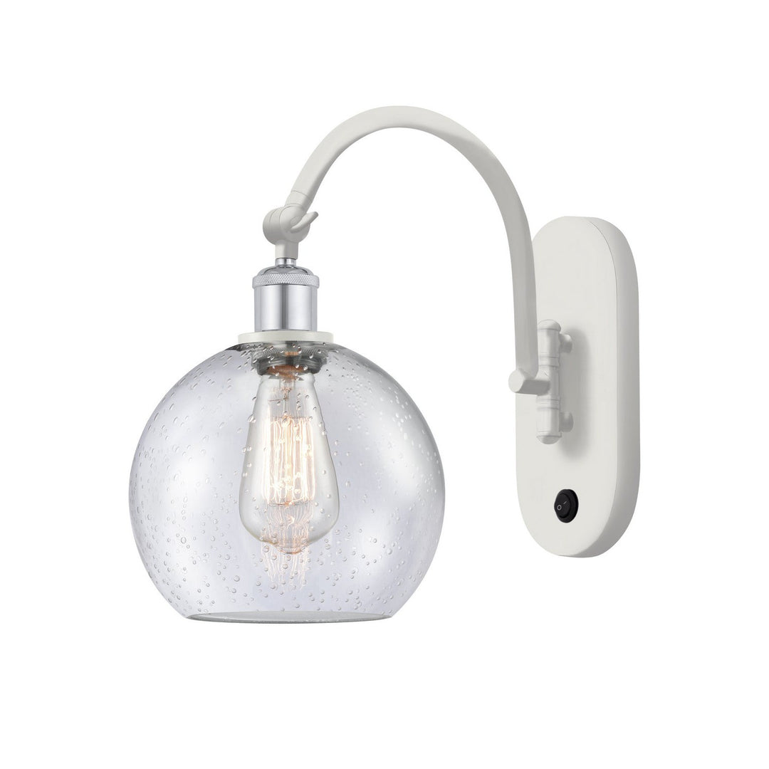 Innovations Ballston 518-1W-WPC-G124-8-LED Wall Sconce Light - White and Polished Chrome